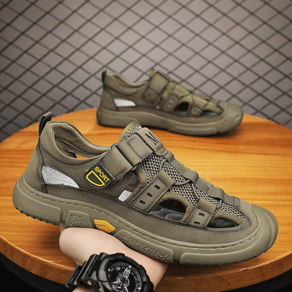 Sandalias masculinas zapatillas de montañismo Baotou resistentes al desgaste al aire libre en verano
