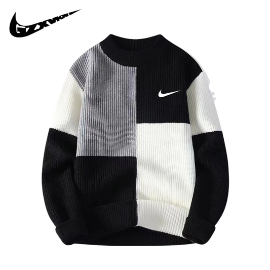 NK – Suéter para Hombre de Punto Colorblock, Estilo Amplio y a la Moda