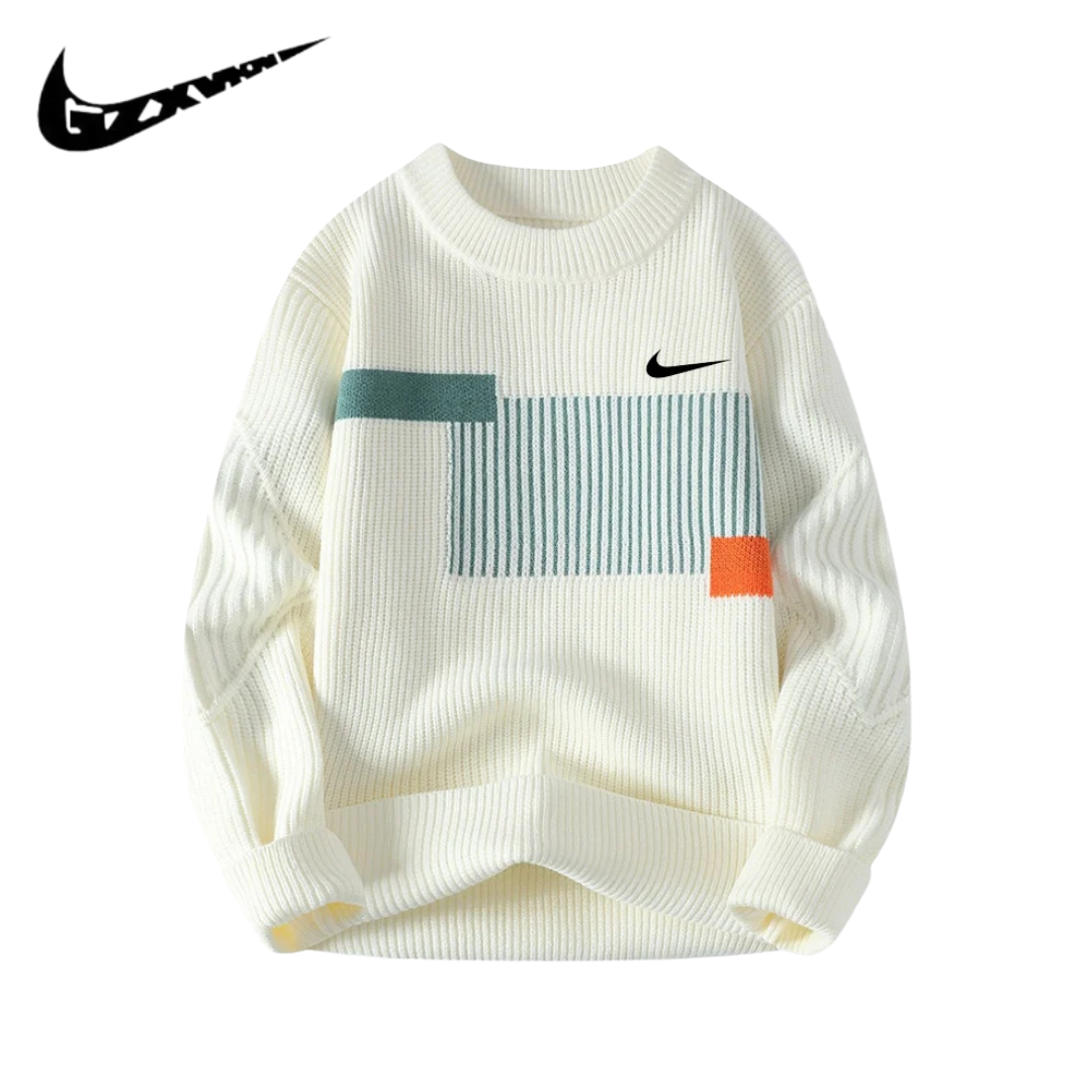 NK – Suéter de Punto Versátil Colorblock para Hombre