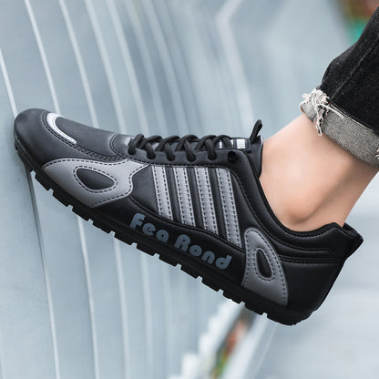 Nuevo modelo de zapatos de tacón medio para primavera y otoño, zapatos de cuero cómodos y ligeros para amantes de la comodidad, transpirables, zapatos Agam para hombres