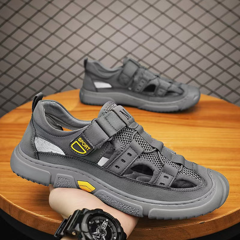 Sandalias masculinas zapatillas de montañismo Baotou resistentes al desgaste al aire libre en verano