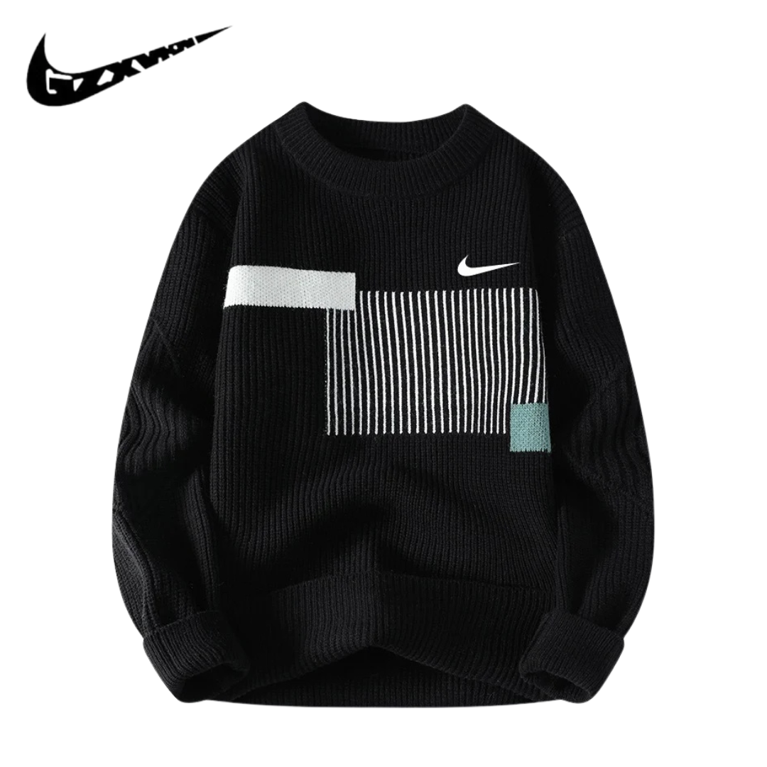 NK – Suéter de Punto Versátil Colorblock para Hombre