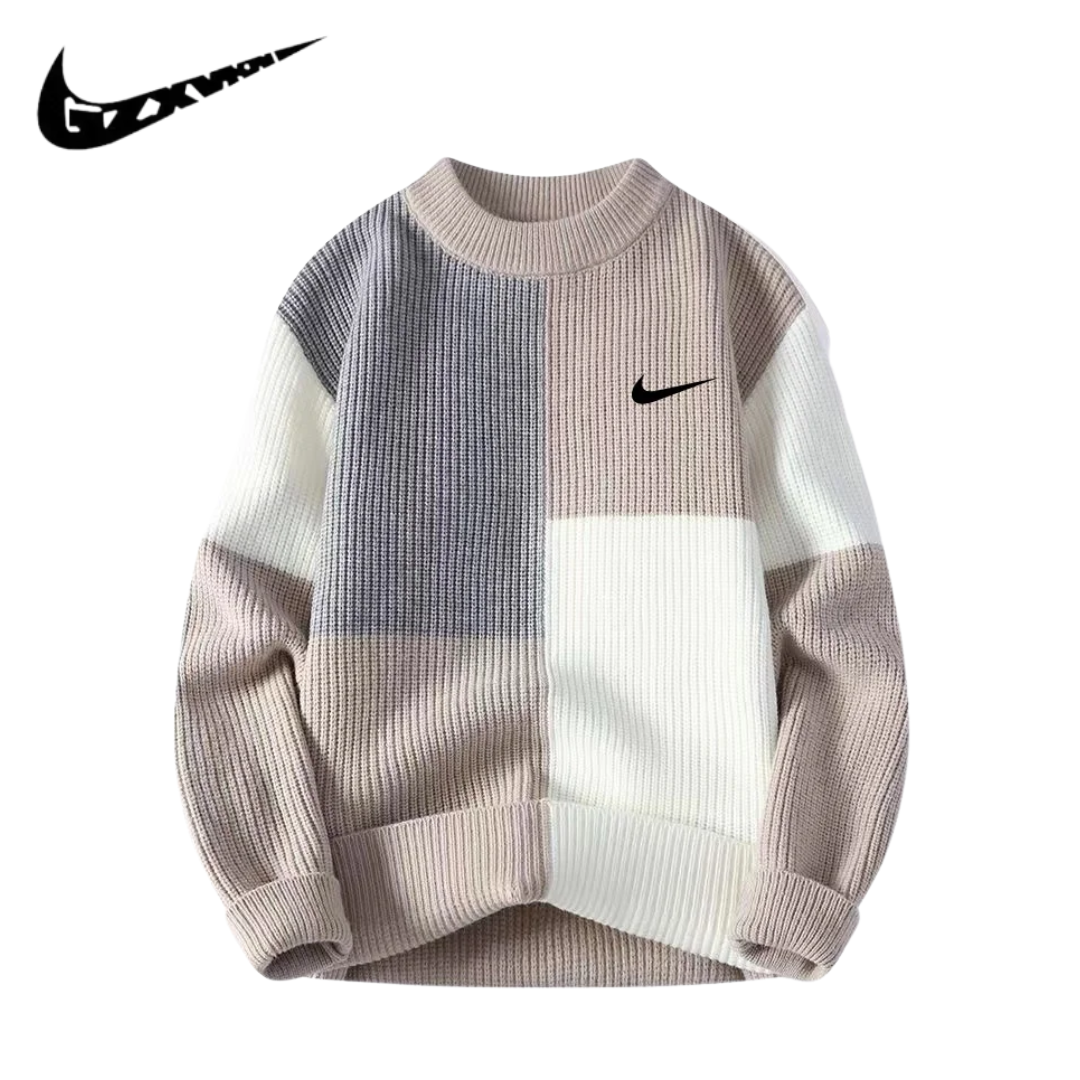 NK – Suéter para Hombre de Punto Colorblock, Estilo Amplio y a la Moda