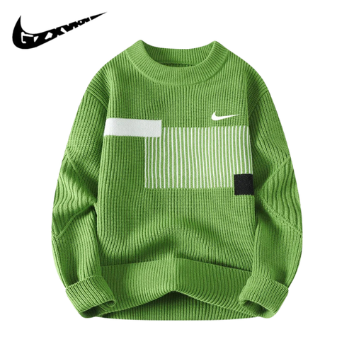 NK – Suéter de Punto Versátil Colorblock para Hombre