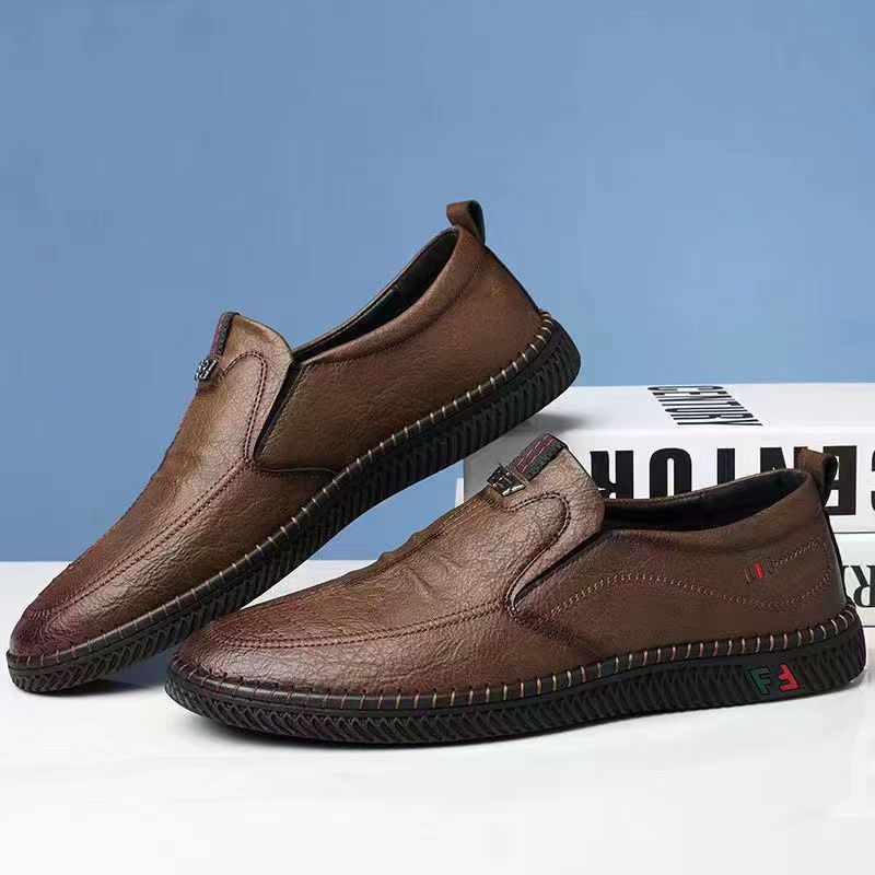 Zapatos casuales de cuero genuino para hombres