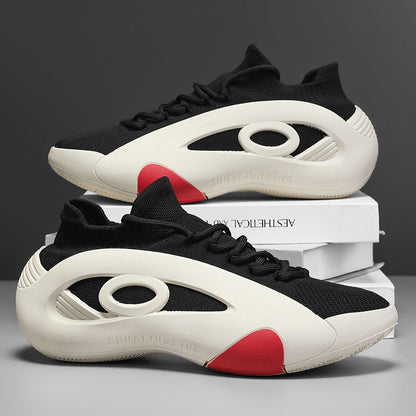 Zapatos masculinos con malla de punto volador transpirable en verano 2025 antideslizantes nuevos zapatos de calcetines deportivos casuales diseño de nicho zapatos de moda masculinos